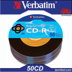 50 PCS CD-R VERBATIM DIGITAL VINYL 52X 80 MIN 700MB (EN 10 PCS CAKEBOX) VINYL AUDIO DATA