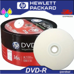 HP DVD-R 16X 4.7GB 120 MIN. INK-JET PRINTABLE (IN CAKEBOX SPINDLE OF 50 PIECES) DVD PRINTABLE WITH INK JET PRINTER