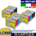 Kit 15 Cartridges Mw Per Brother Lc970bk - Lc970c- Lc970m - Lc970y